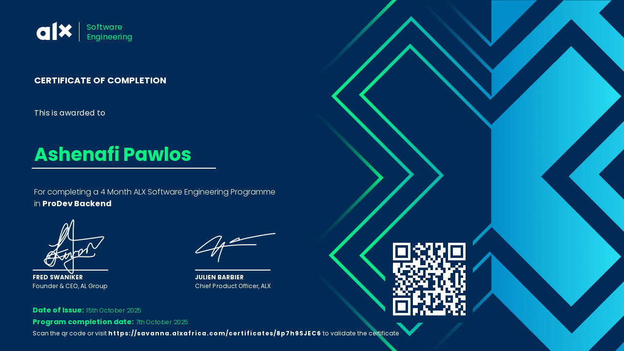 ALX ProDev Backend Engineering Certificate