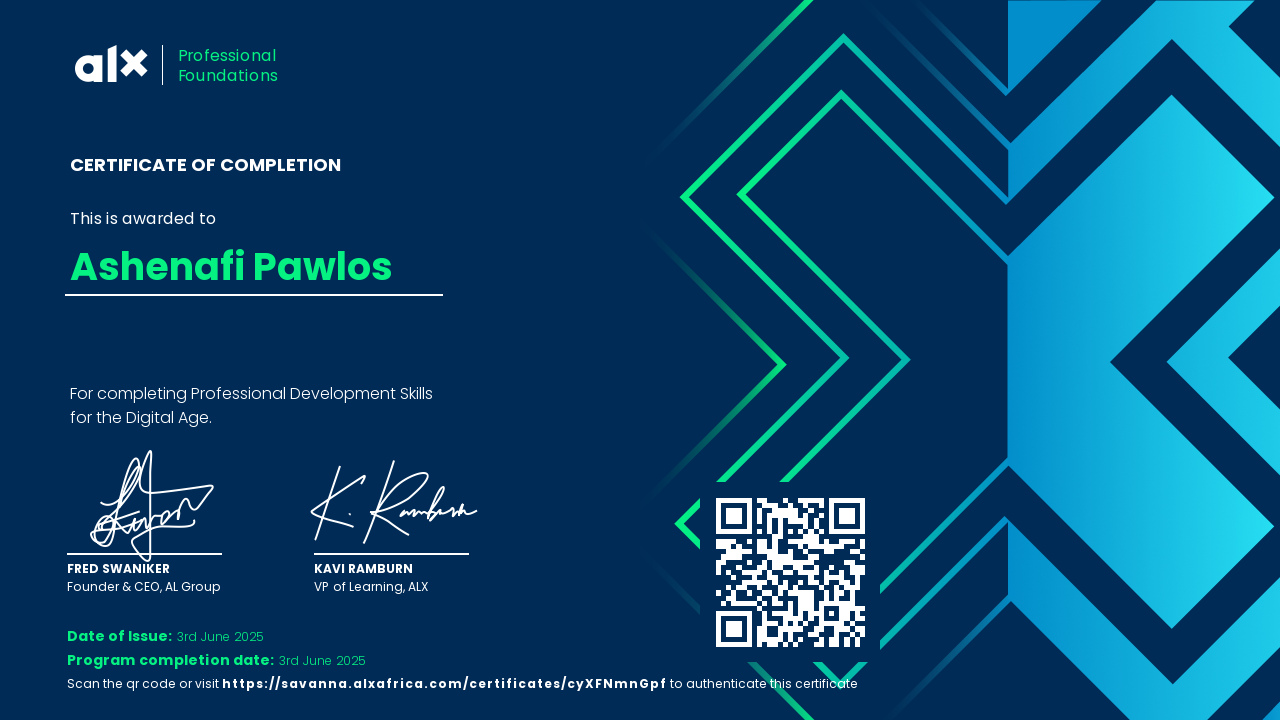 ALX Professional Foundations Certificate